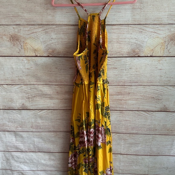 Angie Yellow Floral Smocked Dress - Picture 3 of 3